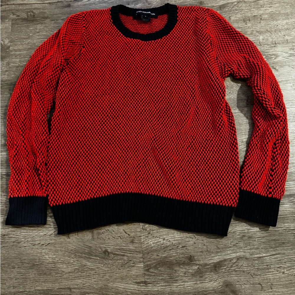 French connection sweater orange/red and blue